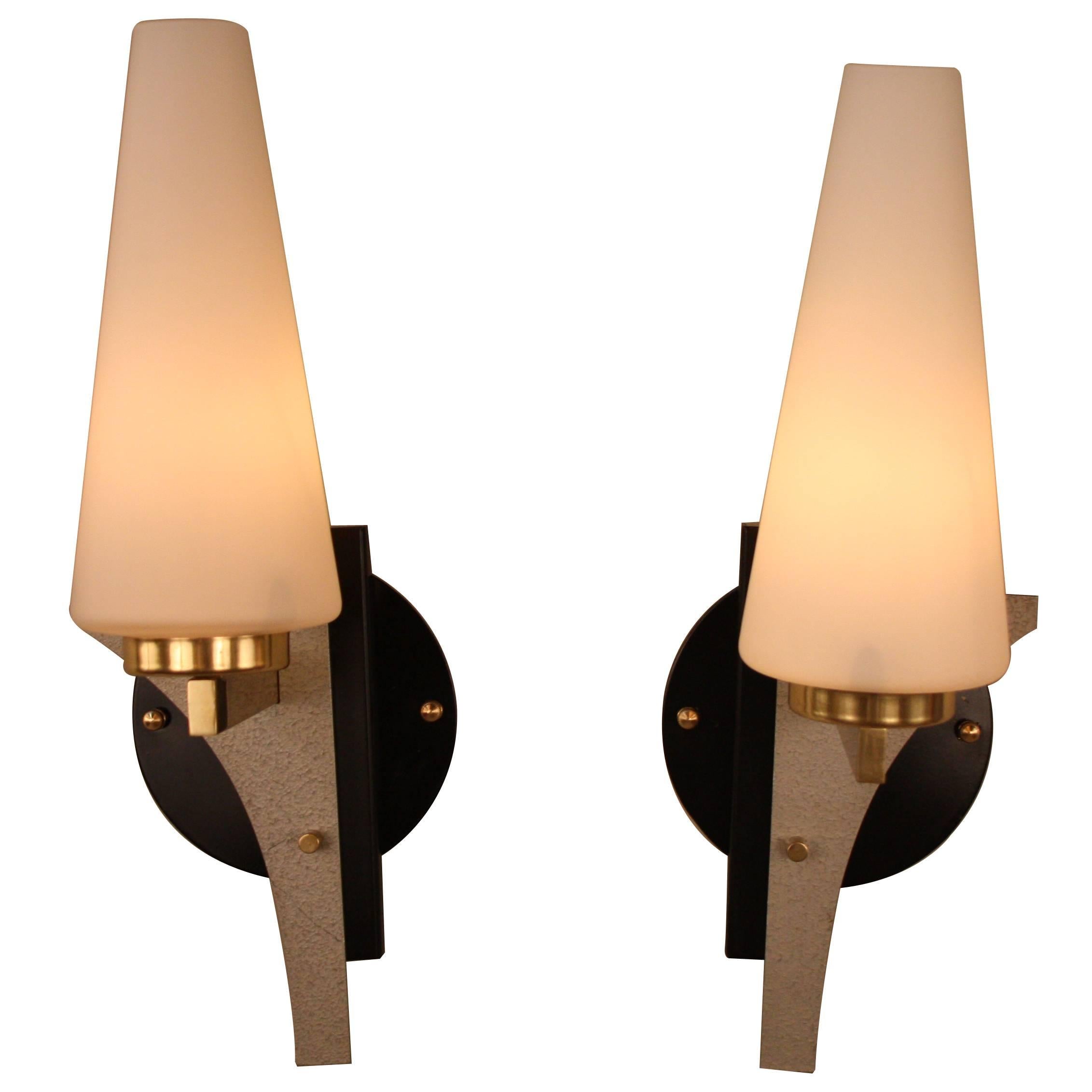 Pair of MidCentury Wall Sconces at 1stDibs