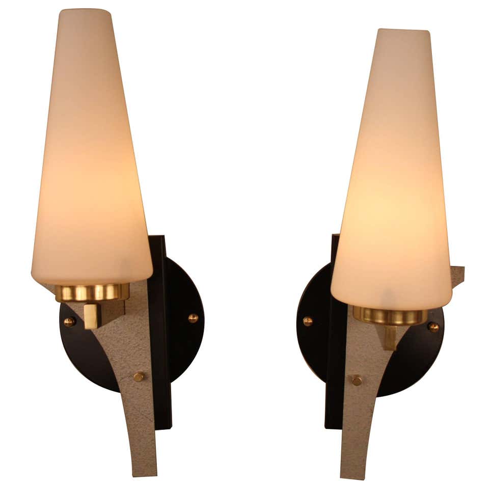 Pair of Mid-Century Wall Sconces at 1stDibs