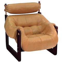 Sculptural Lounge Chair with Frame in Rosewood by Percival Lafer