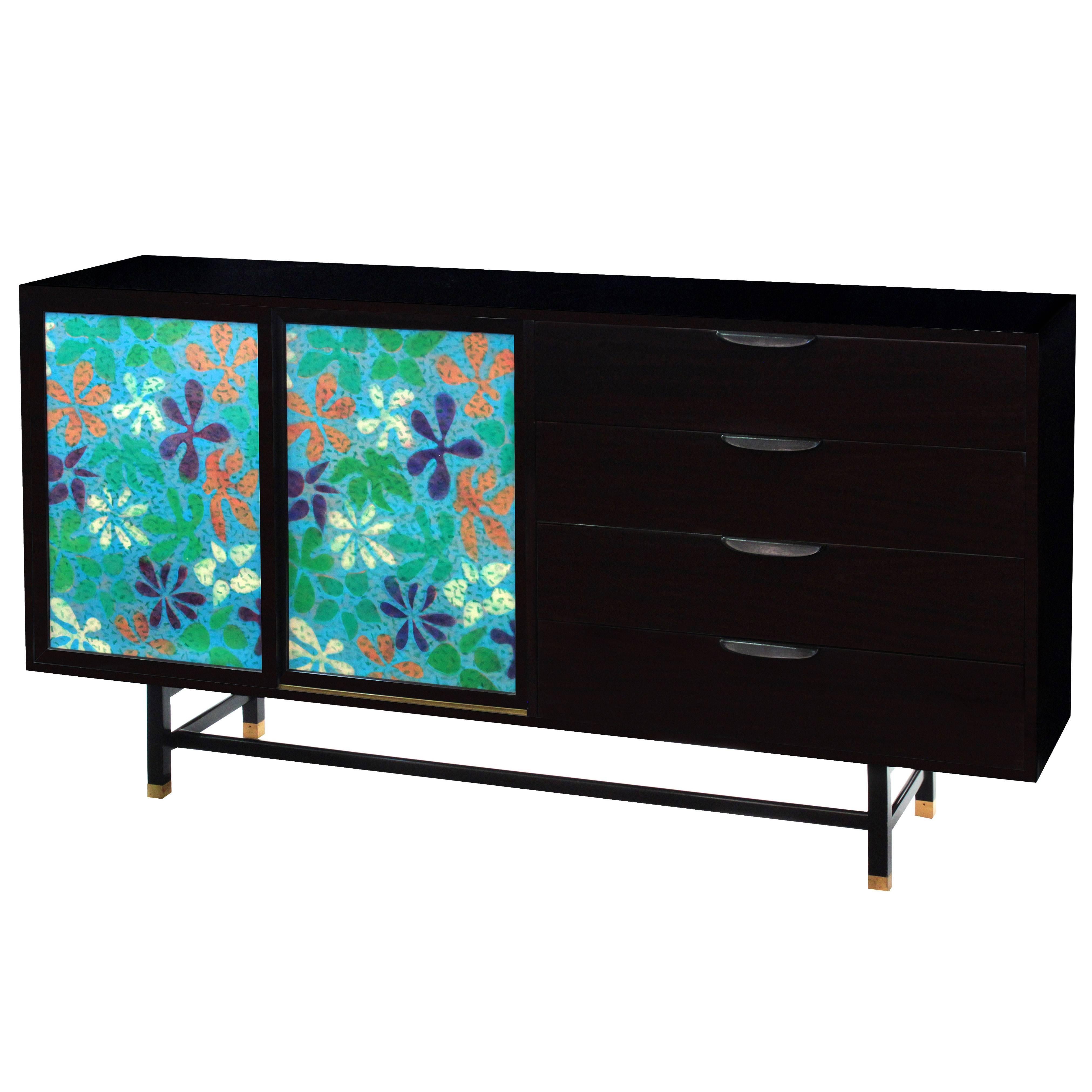 Cabinet with Jewelry Enamel Doors by Harvey Probber