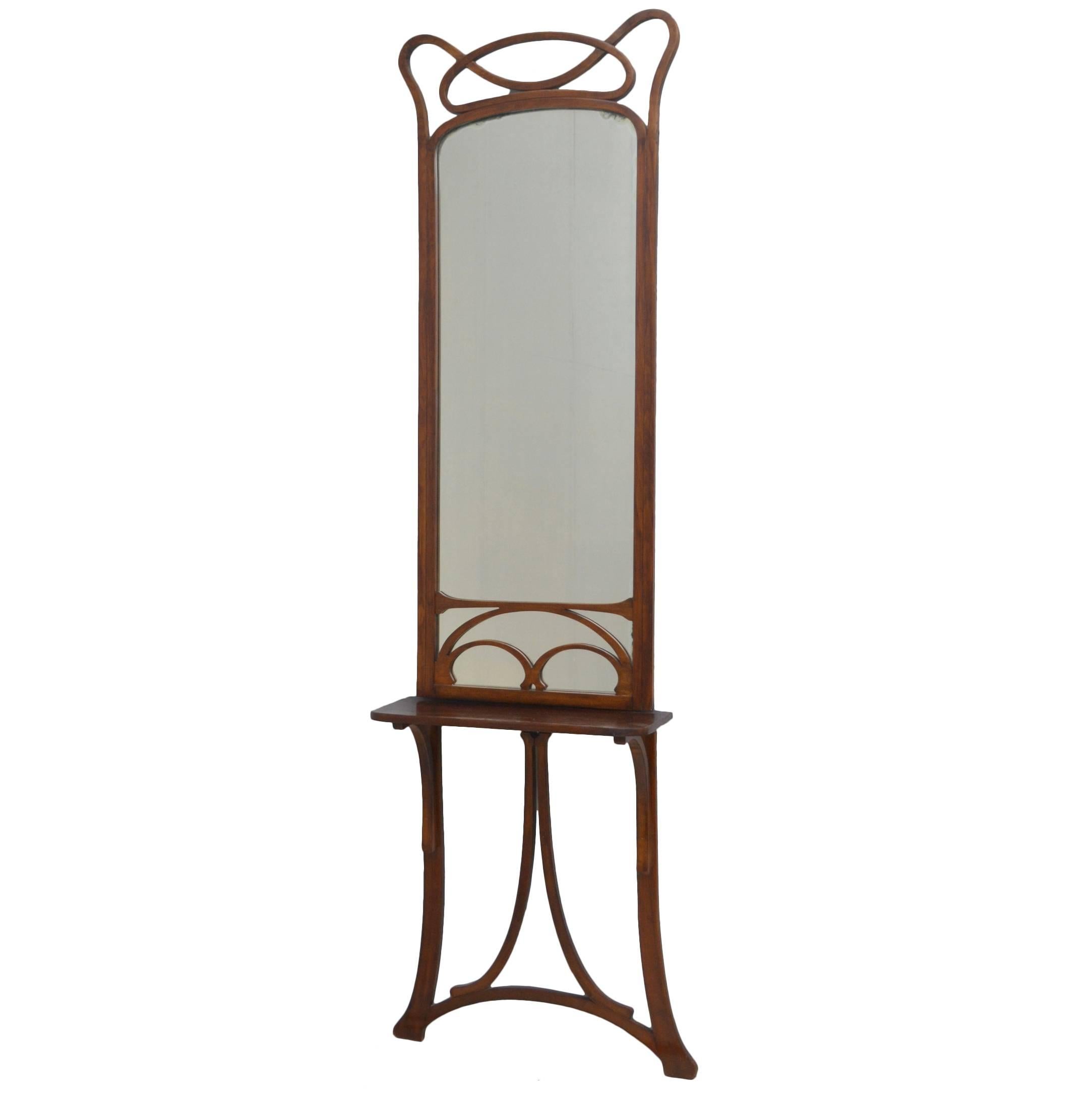 Thonet Bentwood Mirror and Console Stand