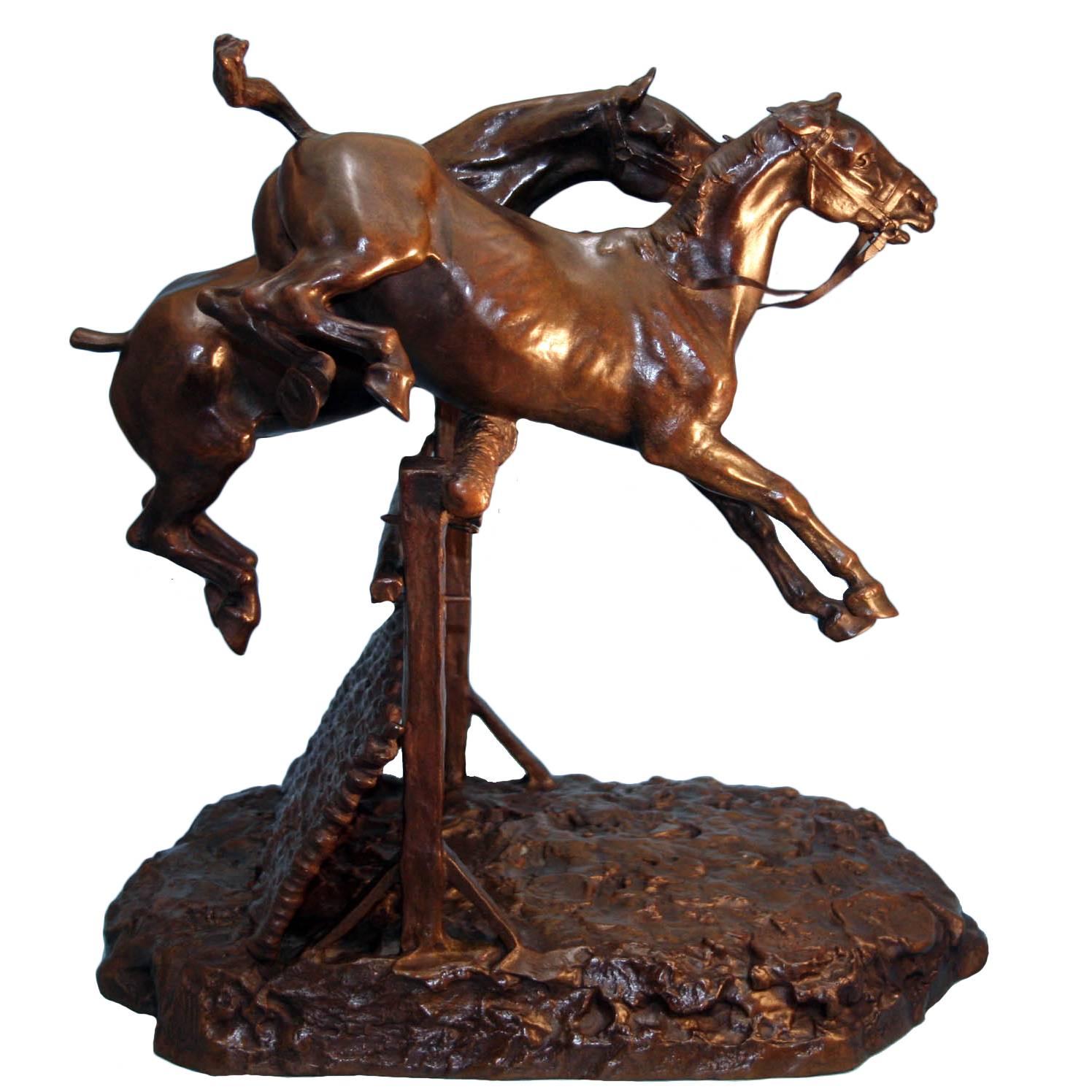 Antique Bronze Sculpture of Horses by Constantin Cristesco For Sale