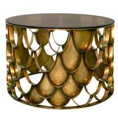 Brushed Brass and Glass Koi Coffee Centre Table from Europe