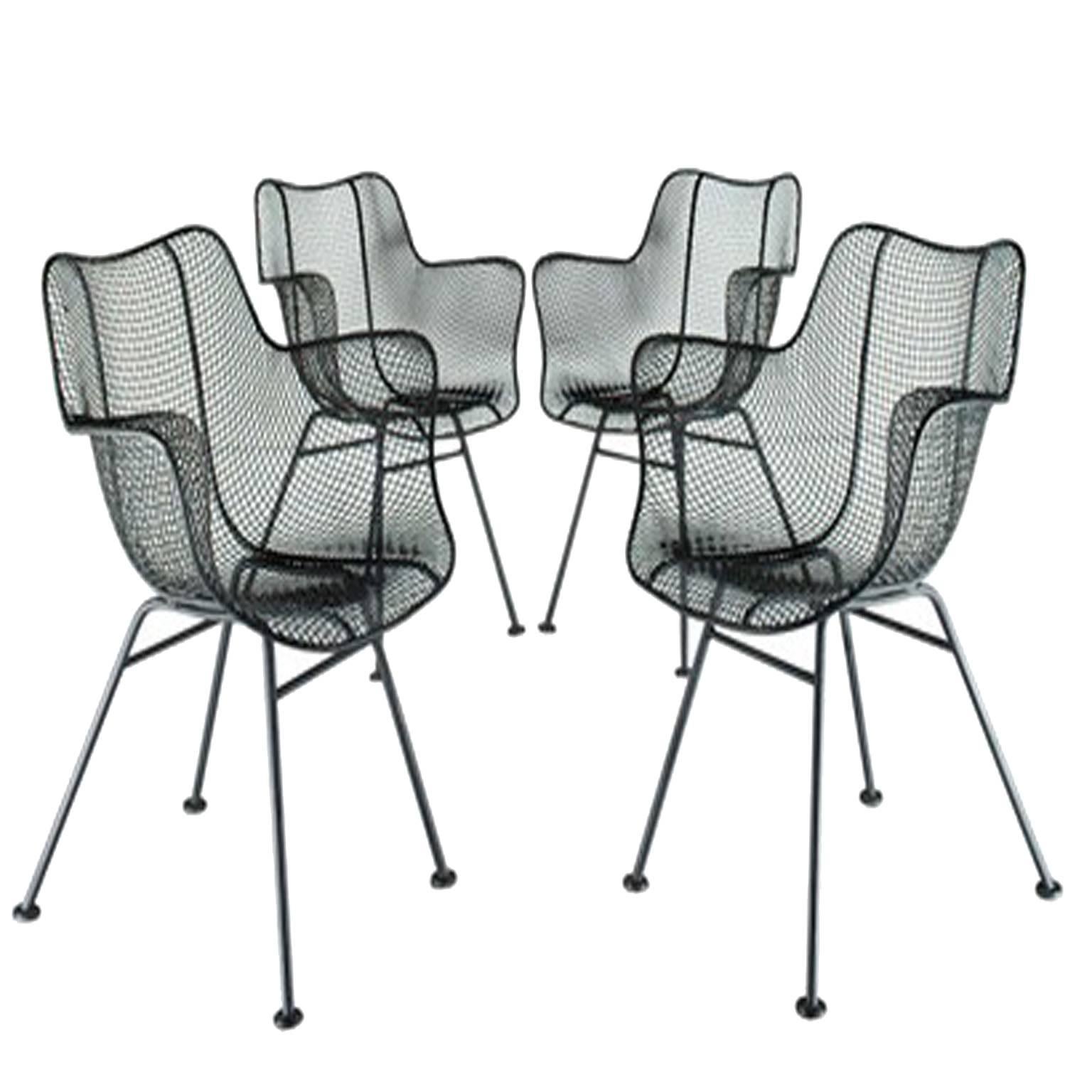 Set of Four 1950s Sculptura Armchairs by Russell Woodard For Sale
