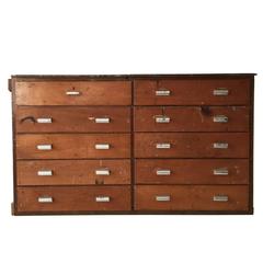 Industrial Pinewood Cabinet, Chest of Drawers, 1960s