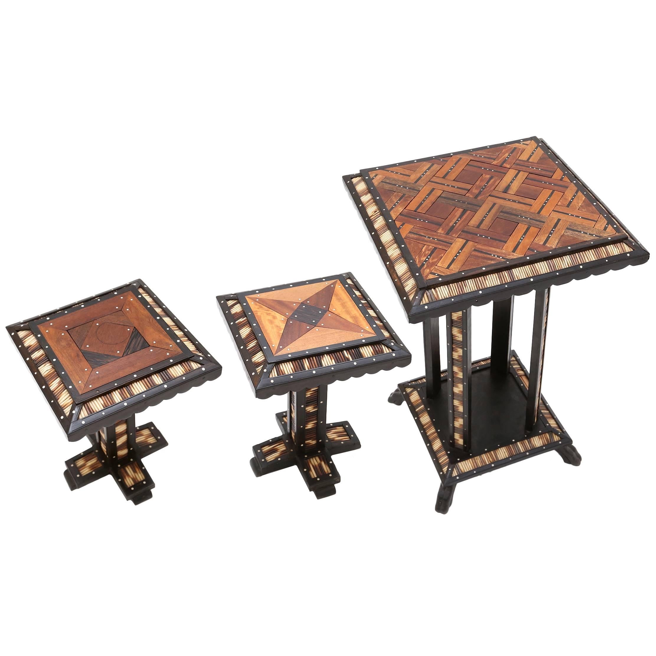 Oriental Antique Side Table Set