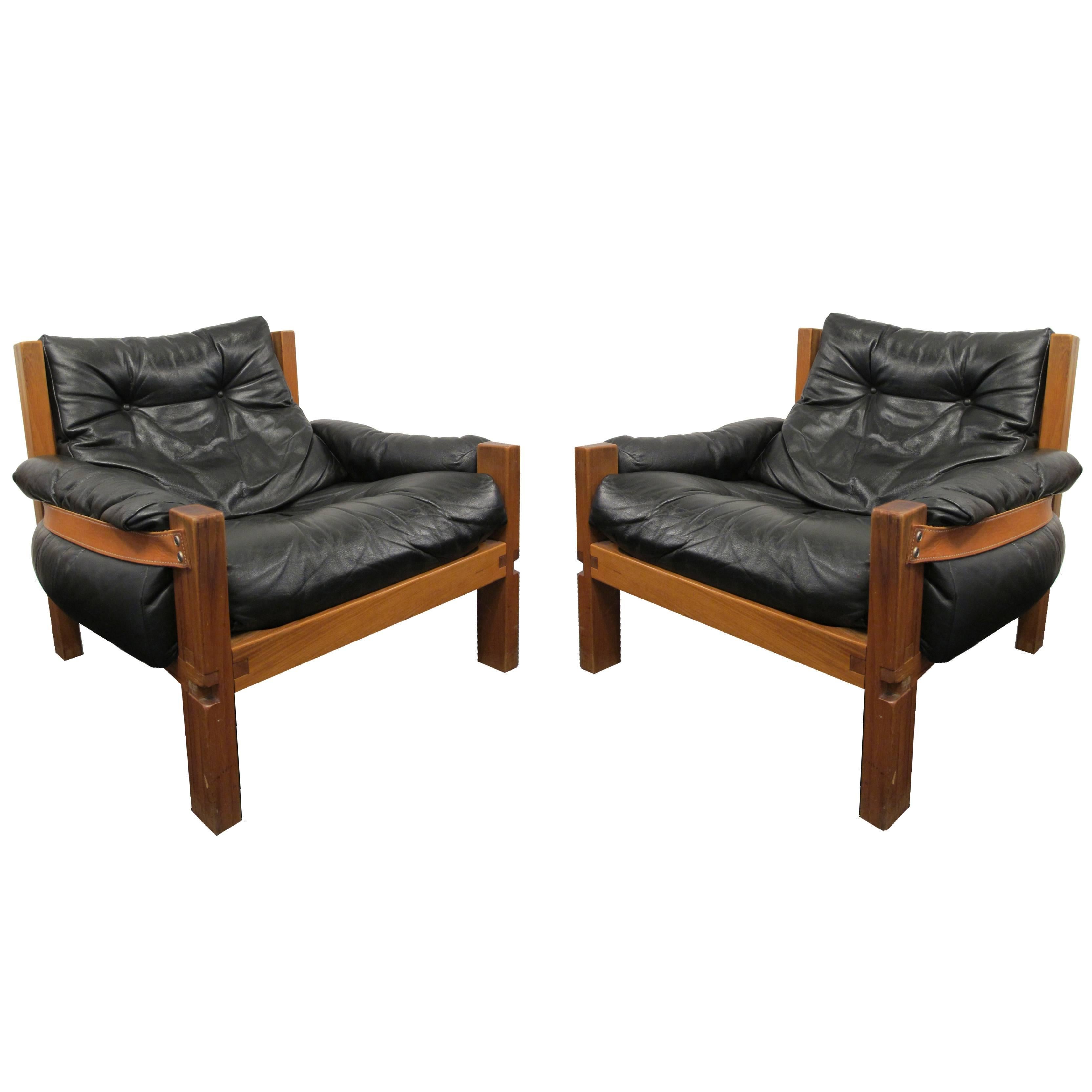 Pair of 1960s Armchairs by Pierre Chapo