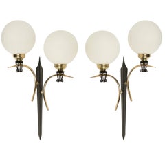 Large Pair of Sconce in the style of Maison Stilnovo, 1950