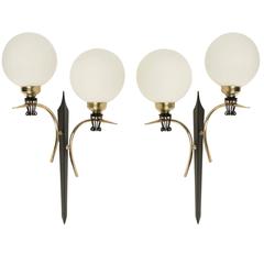 Large Pair of Sconce in the style of Maison Stilnovo, 1950