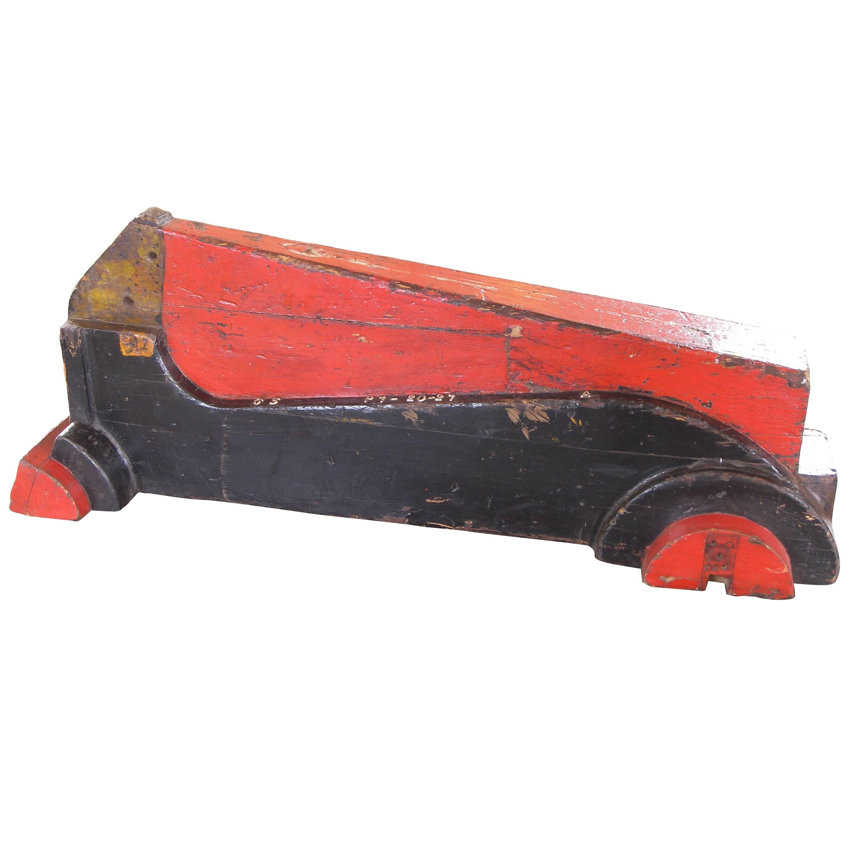 Vintage Wooden Factory Racing Car Art Toy Mold / Pattern