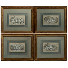 Set of Four Drawings, French School, Follower of François Boucher
