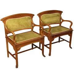 20th Century Liberty Pair of Armchairs with Floral Motifs