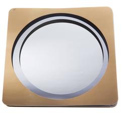 Double-Frame 1970s Mirror in Brass and Chrome by C. Jeré 11