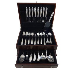 King Christian by Wallace Sterling Silver Flatware Set for 8 Service 74 Pieces