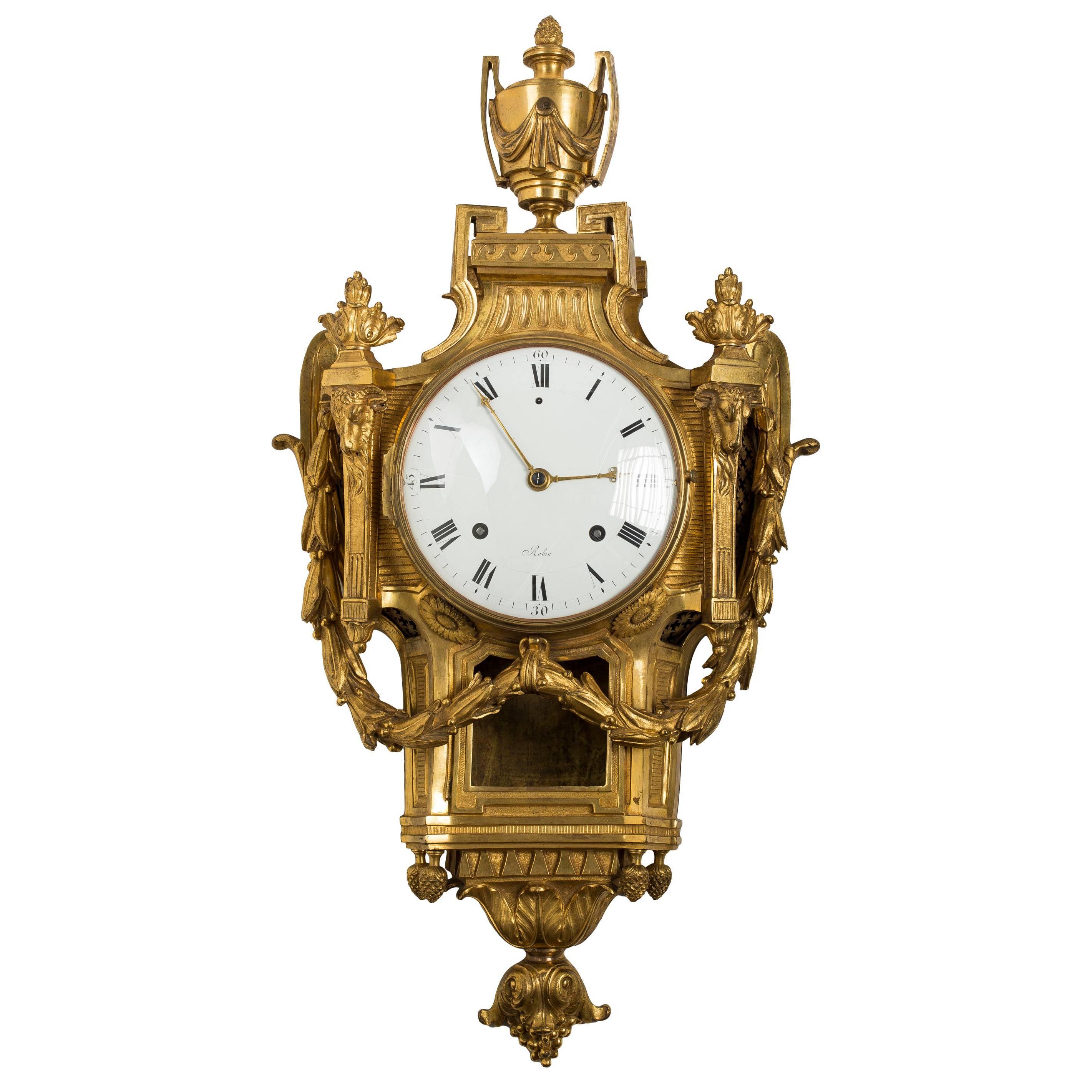 Louis XVI Ormolu Cartel Uhr im Angebot