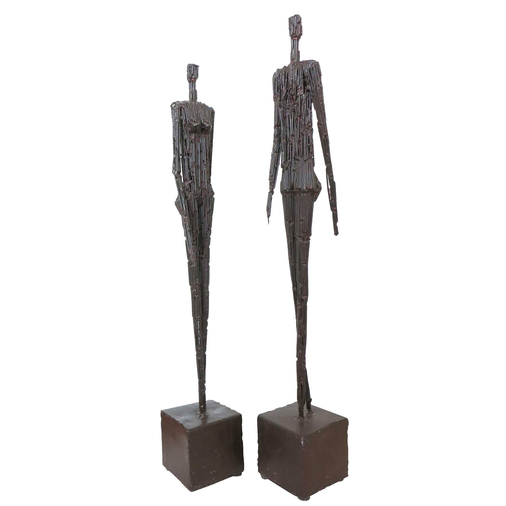 Pair of Nail Sculptures in the Manner of Giacometti