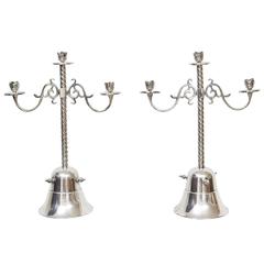 Pair of Silver Plate Candleholders
