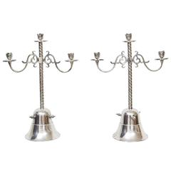 Pair of Silver Plate Candleholders