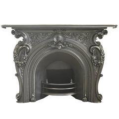 Antique 19th Century Victorian Rococo Cast Iron Chimneypiece