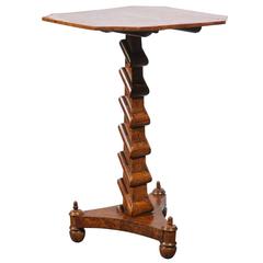 English Regency Elm Wood Pedestal Table with Unusual Base Circa 1820