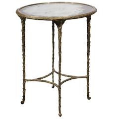 Round Bronze and Mirror Table