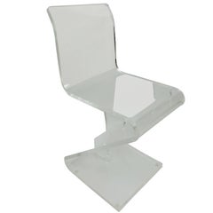 Lucite Cantilever Accent Chair
