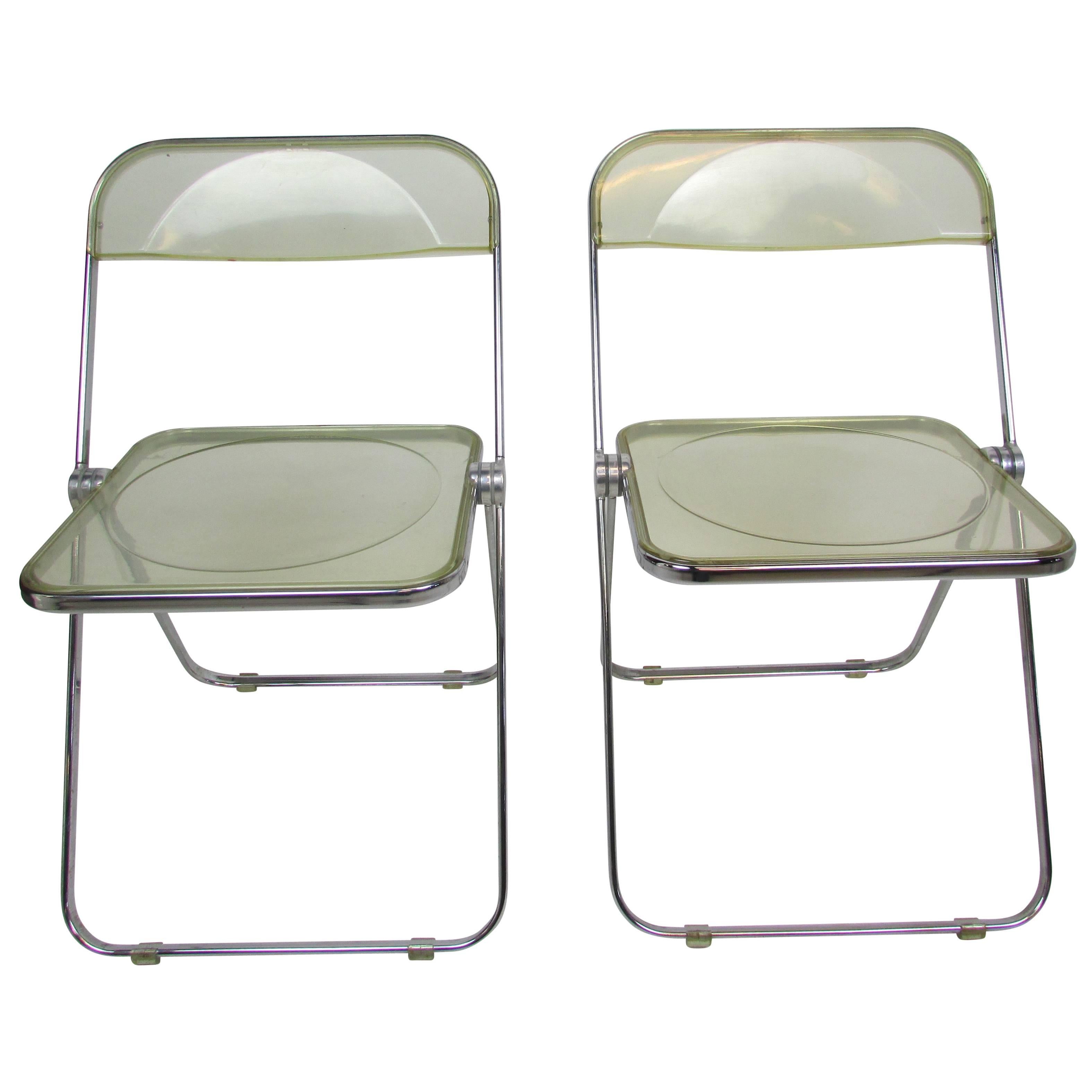Mid-Century Lucite Acrylic ‘Plia’ Folding Chair