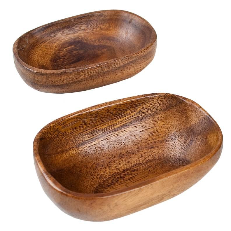 1960s Small Handcrafted Sculptured Danish Teak Storage or Desk Accessory Bowls