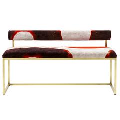 Awaiting T Bench Printed Velvet and Brass 8