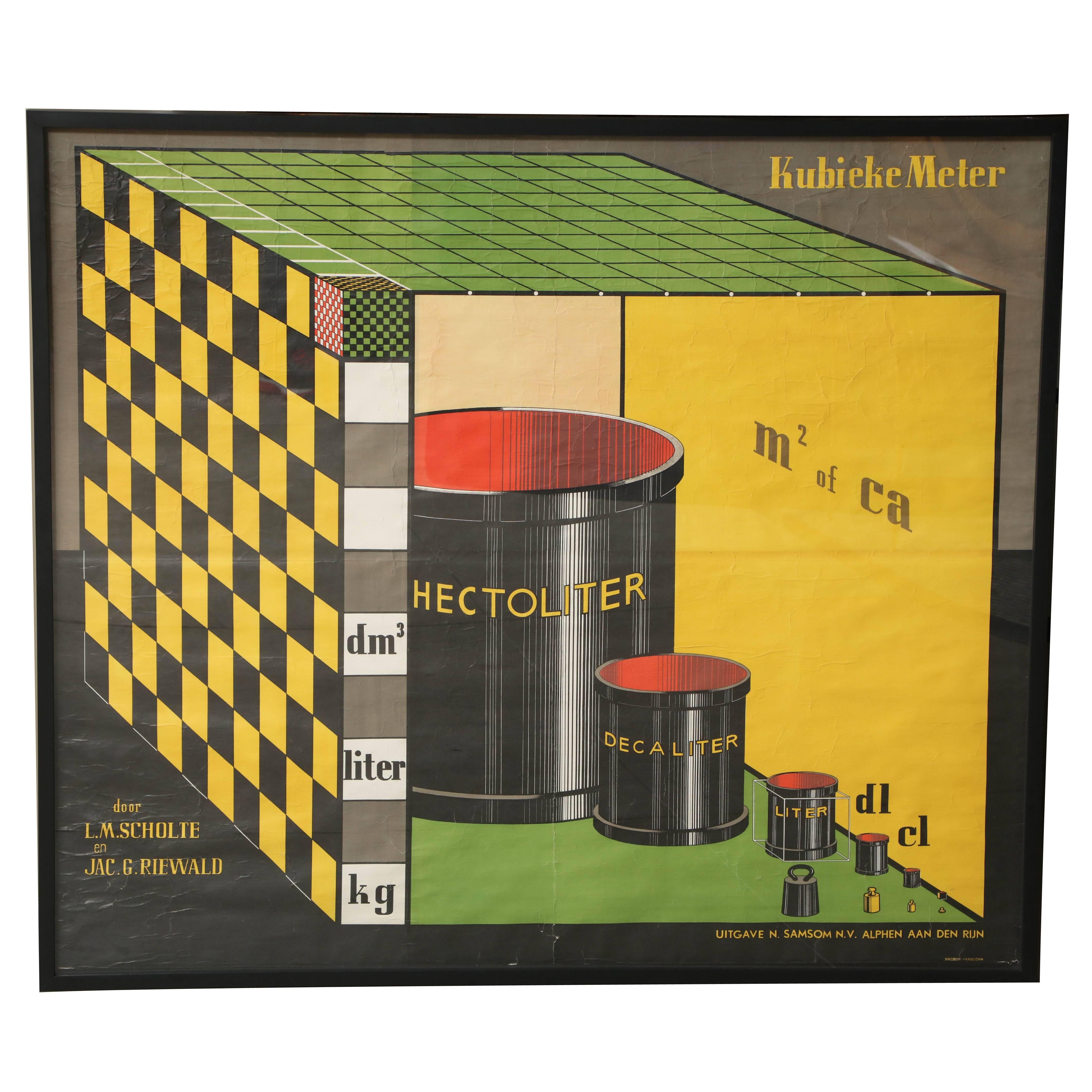 Dutch De Stijl Cubic Meter Poster For Sale