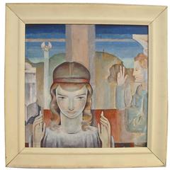 Art Deco WPA Style Figural Painting 11
