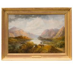 William Linton, Mountain Lake with Cattle, Oil Panting 7