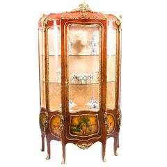 Antique French Large Vernis Martin Display Cabinet, circa 1910
