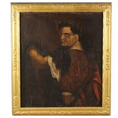 18th Century Painting Portrait Titus Flavius, Oil on Canvas