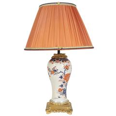 Antique Single Imari China Porcelain Table Lamp of the 19th Century