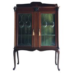 Antique Display Cabinet Edwardian Mahogany Bookcase Early 20th Century Dresser