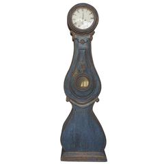 Swedish Tall Case Clock from Fryksdale in Original Decorative Paint