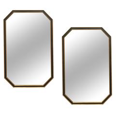 Pair of Octagonal Wood  Mirrors