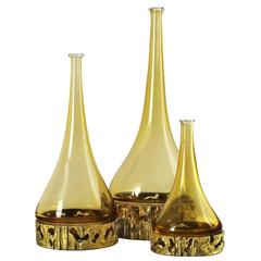 Set of Three Murano Bottles by Angelo Brotto 4
