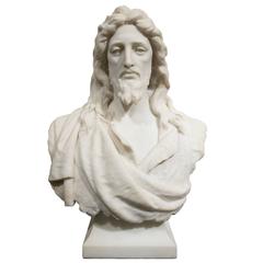 19th Century Marble Bust of Jesus Christ