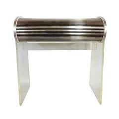 Vintage Vladamir Kagan Style Lucite & Aluminum Roll Top Desk 