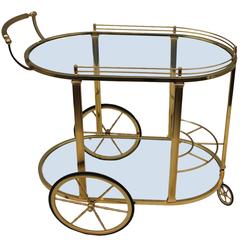 1950s Modern Brass Italian Bar Cart