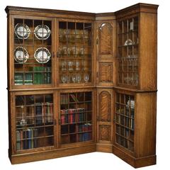 Oak Corner Bookcase
