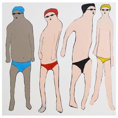 'Don't Talk about Swim Club' Portrait Painting by Alan Fears 8