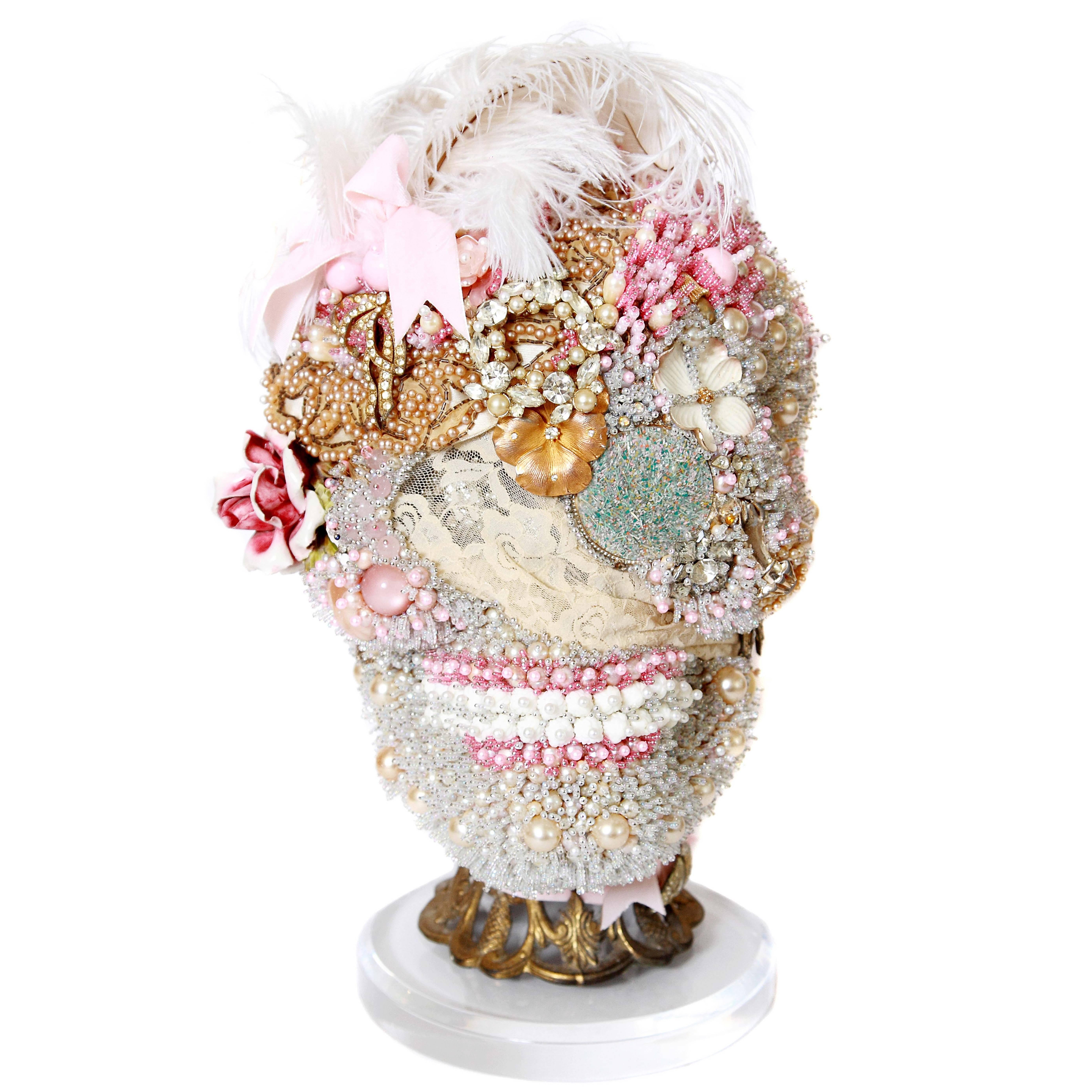 La Tête de Marie Antoinette Beaded Sculpture For Sale