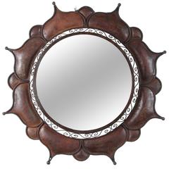 Moroccan Metal Handcrafted Round Outdoor Mirror 5