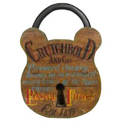 19th Century Folk Art "Pad Lock Sign"