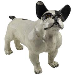 Beautiful Vintage Lifesize Ceramic French Bulldog
