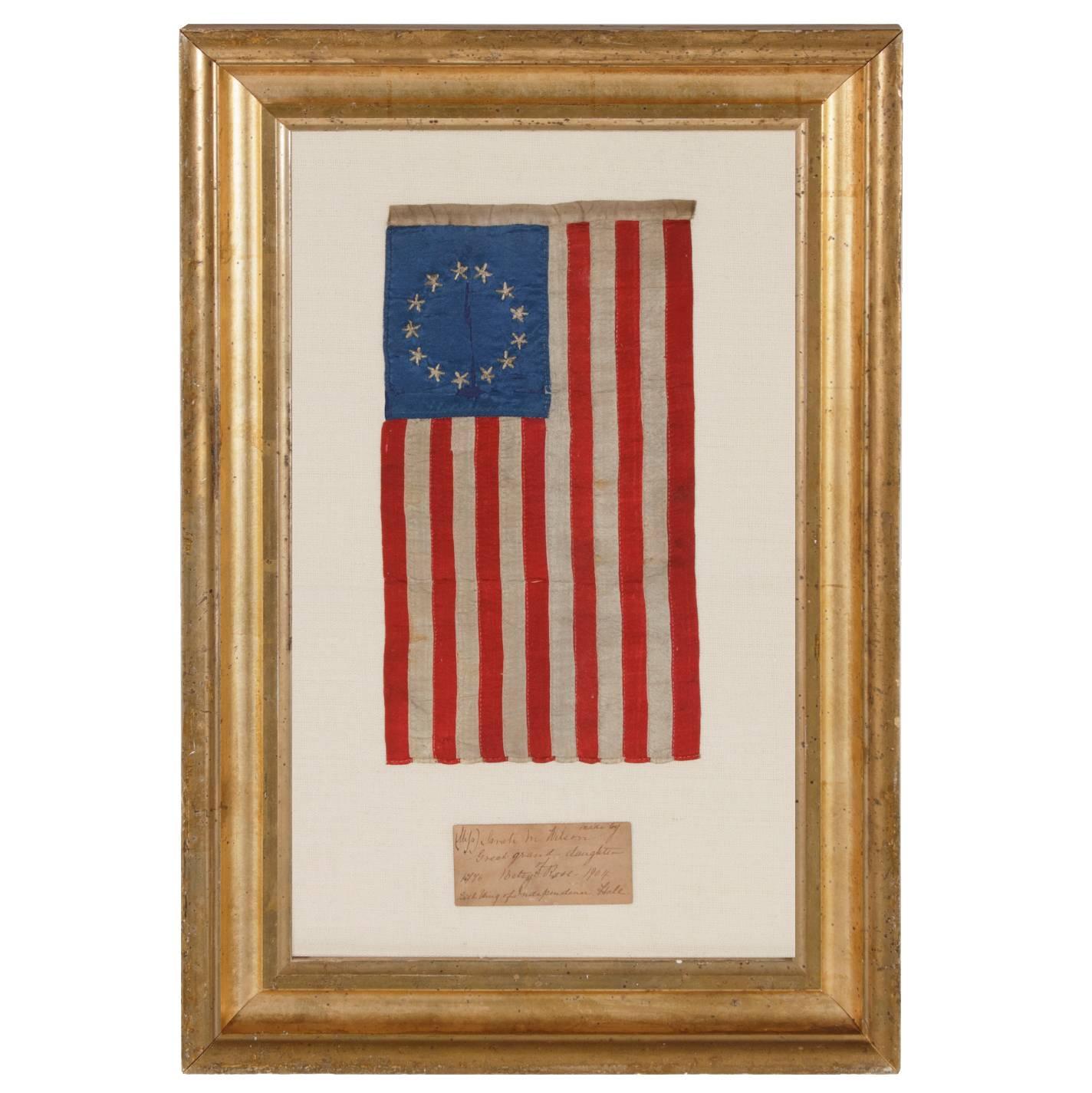 13 Star Flag Made by Sarah M. Wilson, Great-Granddaughter of Betsy Ross