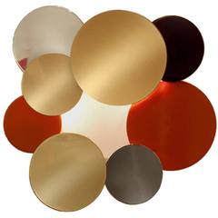Square Powder Coated Metal Disc Metal Sconce